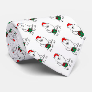 Gravata Papais noeis de Natal do American Eskimo Dog HO HO
