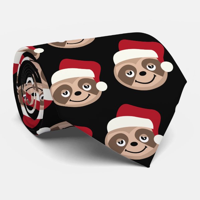 Gravata Papais noeis de Natal Sloth Slothmas Xmas Tie (Rolled)