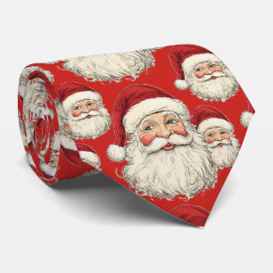 Gravata Papais noeis de Vintage Vermelho Natal