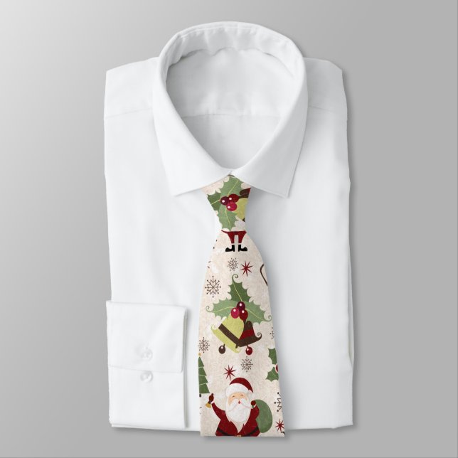 Gravata Papais noeis Necktie de Natal (Amarrado)