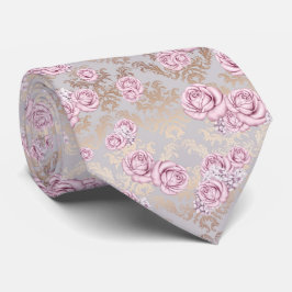 Gravata Papel de embrulho com padrão de rosa de luxo