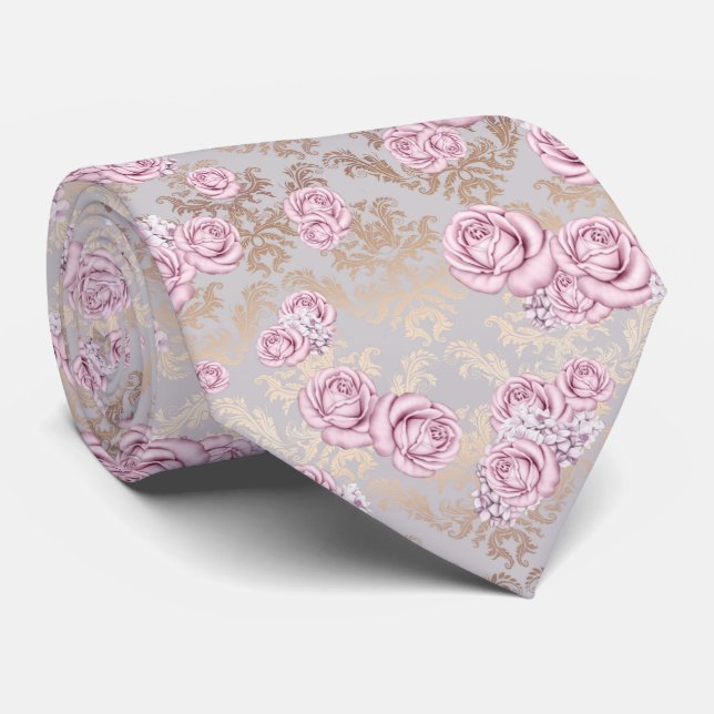 Gravata Papel de embrulho com padrão de rosa de luxo (Rolled)