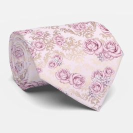 Gravata Papel de embrulho com padrão de rosa de luxo