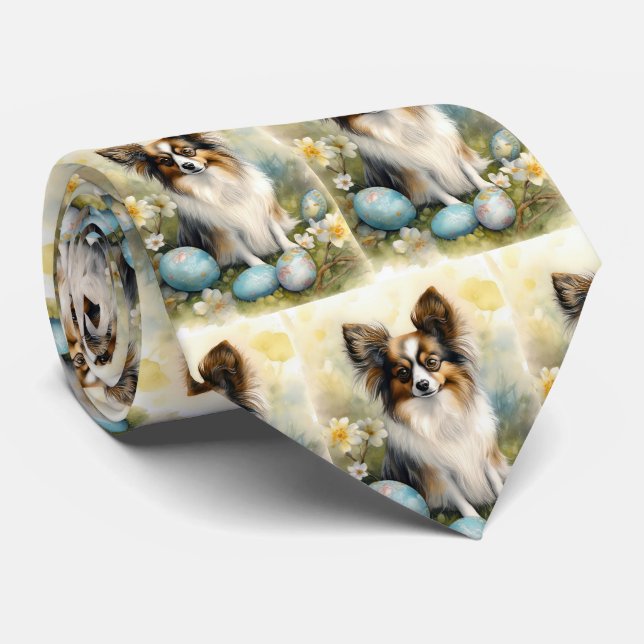 Gravata Papillon Dog com Feriado de Ovos de Páscoa (Rolled)