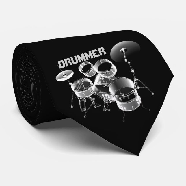 Gravata Para bateristas | presente personalizado (Rolled)