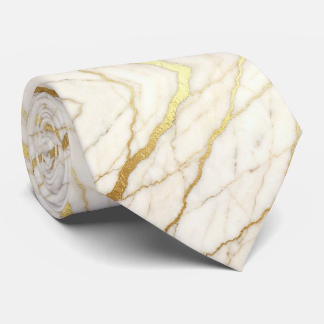 Gravata para Casamento de Luxo e Evento | Mármore  (Rolled)