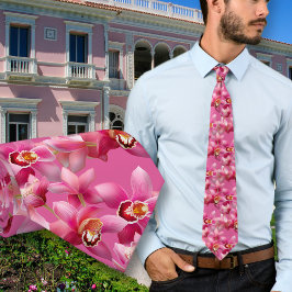 Gravata para Noivos Casamento Orquídeas Rosa