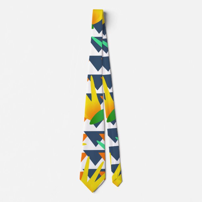 Gravata Paraíso Geométrico Africano Floral (Frente)