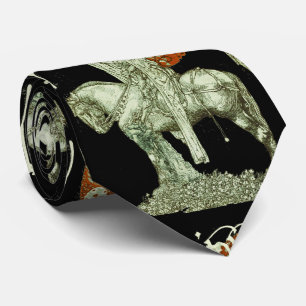 Gravata PARCIFAL EM BUSCA DO SANTO-CHUMBO, PRETO, vermelho