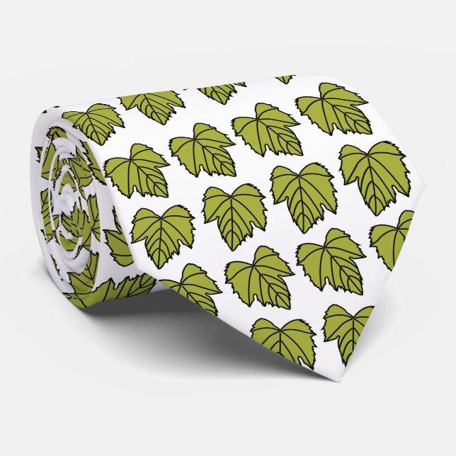 Gravata Parras Verdes Folhas Vinhas (Rolled)