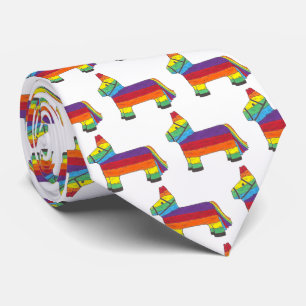 Gravata Partido Animal Rainbow Donkey Piñata Birthday Fies