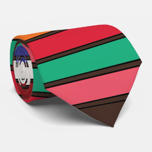 Gravata Partido de Stripes Coloridas Vibrantes