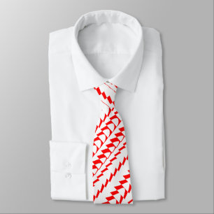 Gravata Partido Trance - Branco e Vermelho