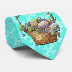 Gravata Páscoa Cesta Turquesa Estilo Verificado Coluna Des