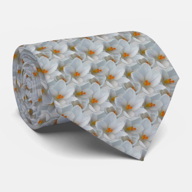 Gravata Páscoa Tie Crocus Flowers Necktie Páscoa Gifes (Rolled)