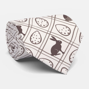 Gravata Páscoa Xadrez Marrom