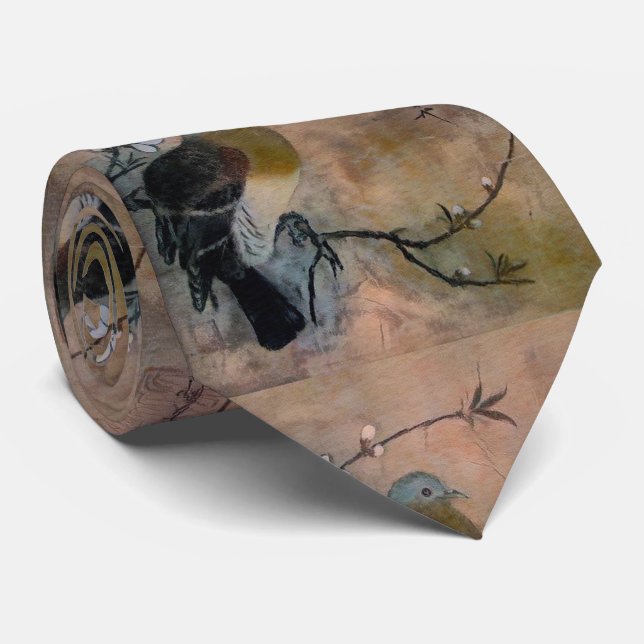 Gravata Pássaro na árvore de Sakura (Rolled)