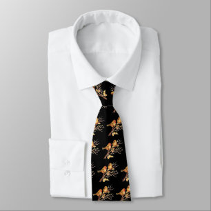 Gravata Pássaros castanhos-de-fenda-branca-preta, fundo p
