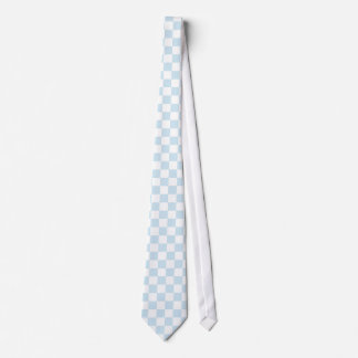 Gravata Pastel Blue e White Checkerboard