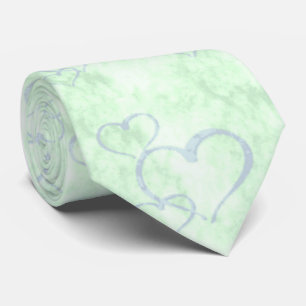 Gravata Pastel Blue Green Namorados Hearts Men