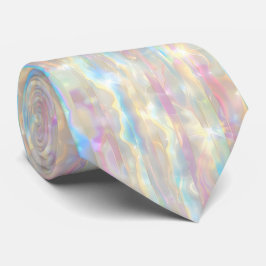 Gravata Pastel Colors Shimmering Iridescent Stripes Patter