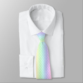 Gravata Pastel Rainbow Ombre Hearts Pattern