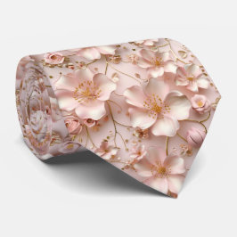Gravata Pastel Rosa Bonito Floral