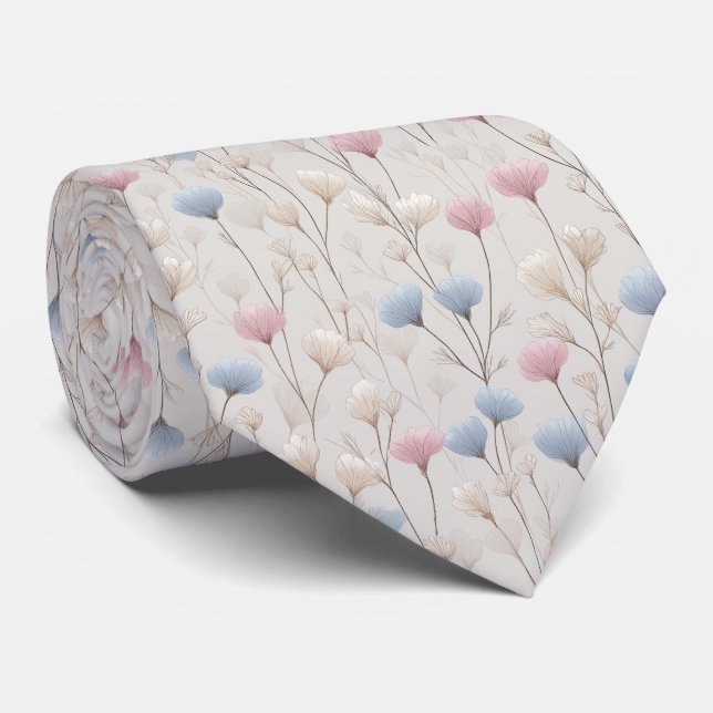 Gravata Pastel Wildflower Watercolor Pattern (Rolled)
