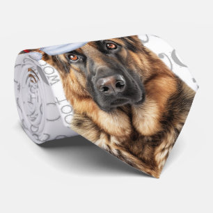 Gravata Pastor Alemão Woof Engraçado Natal Amante de Cacho