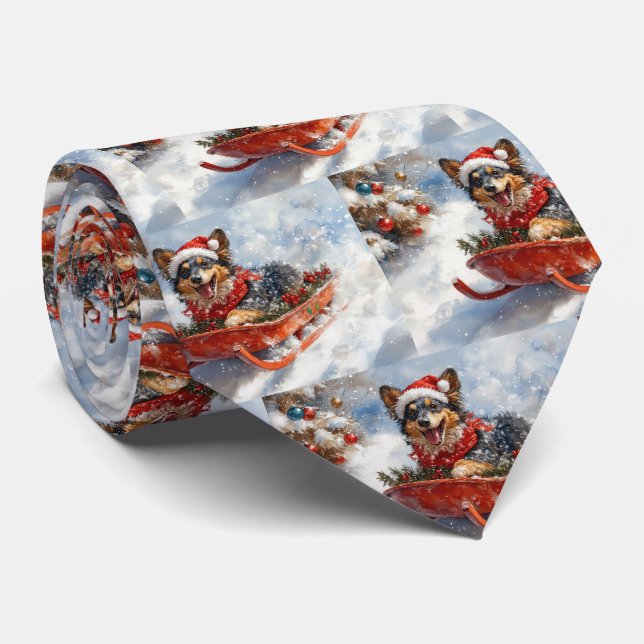 Gravata Pastor Belga em Trenó Deixe Nevar Natal (Rolled)
