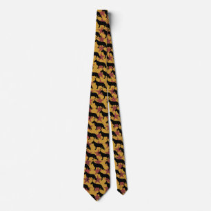 Gravata Pastor preto dourado vermelho
