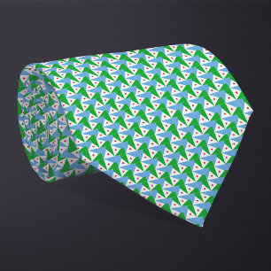 Gravata Patchwork Djibouti Flag Patterno