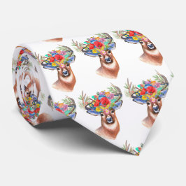 Gravata Paterna Flower Reindeer de Natal Magia