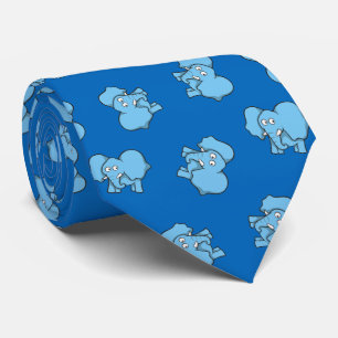 Gravata Patilha de desenho de elefante azul