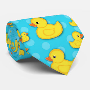 Gravata Pato de Borracha Amarelo Pato Azul Claro Pele do P