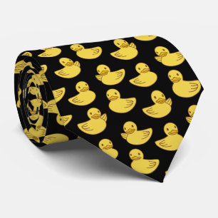 Gravata Patos De Borracha Amarelo Bonitos Patos Pretos