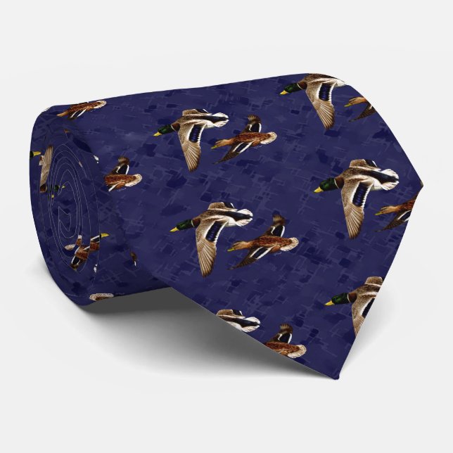 Gravata Patos-reais Marinho azul (Rolled)
