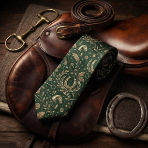 Gravata Patrimônio Equestre Verde Floresta Dourado