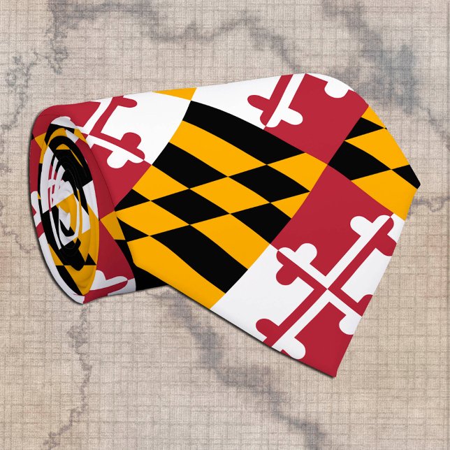 Gravata Patriotic Maryland Tie, Moda dos EUA, Maryland Fla (Criador carregado)