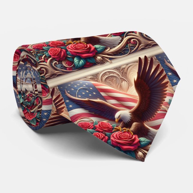 Gravata Patriótica Americana (Rolled)