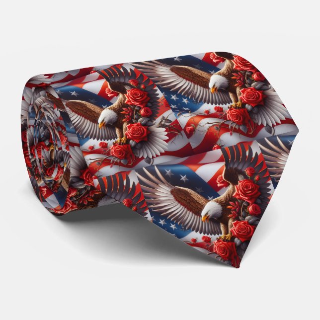 Gravata Patriótica Americana (Rolled)