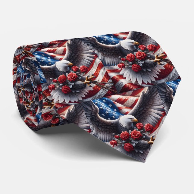 Gravata Patriótica Americana (Rolled)