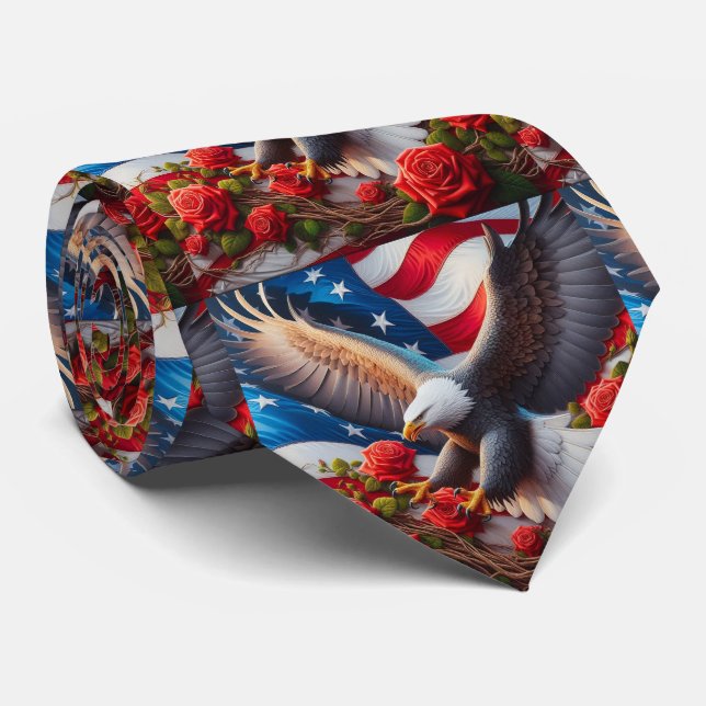 Gravata Patriótica Americana (Rolled)