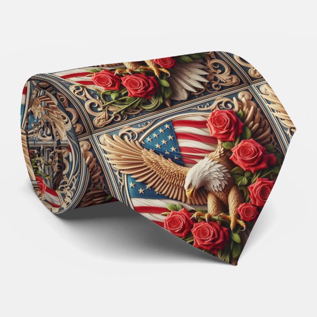 Gravata Patriótica Americana (Rolled)
