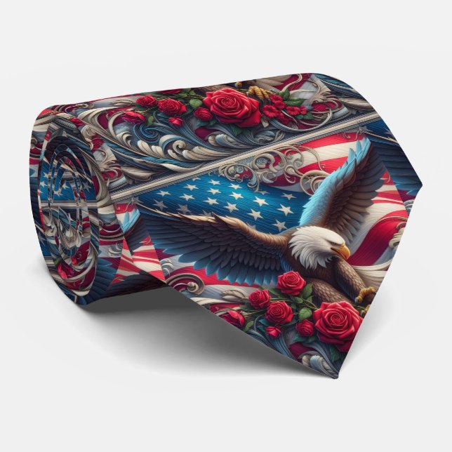 Gravata Patriótica Americana (Rolled)