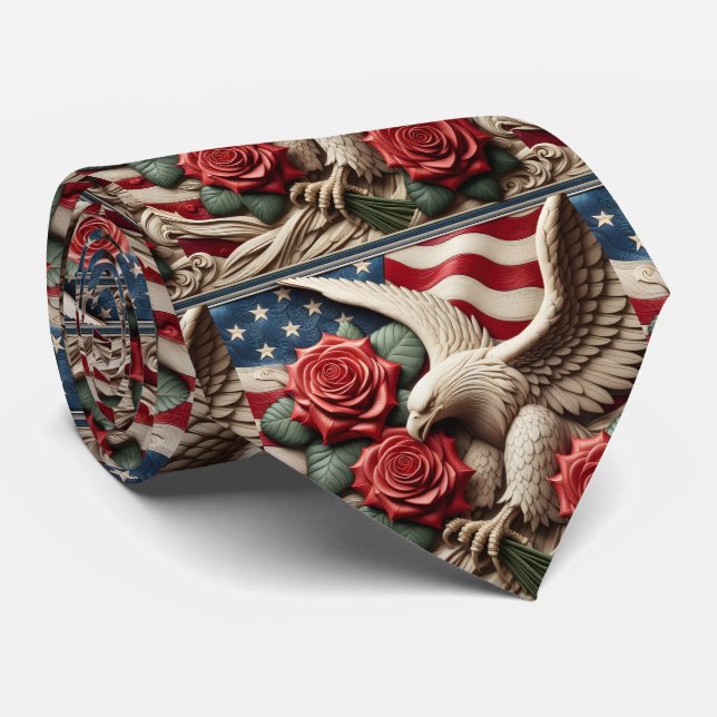 Gravata Patriótica Americana (Rolled)