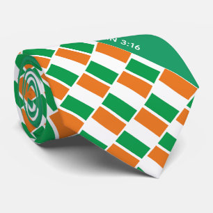 Gravata Patriótica IRISH FLAG John 3:16 Escritura