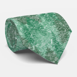 Gravata Patttern de Árvore de Pinho Verde