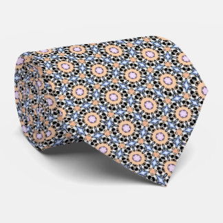 Gravata Peach Blue Lilac Circular Flourish Neck Tie