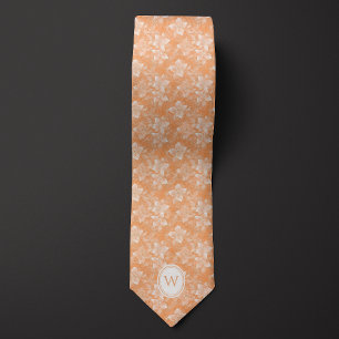 Gravata Peach Floral Monograma
